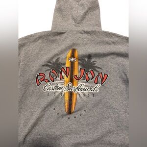 Ron Jon Surf Shop Orlando Gray Unisex Hoodie Size Medium Beach Y2K Vacation